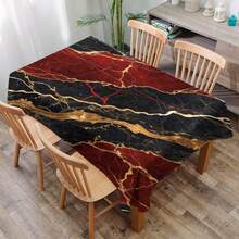 1 件大理石图案几何印花桌布,现代涤纶矩形/圆形防水桌布,数码印花,适用于客厅、家居、户外餐厅、小圆桌 - 彩色 - 查看 18