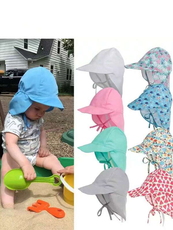 1pc Infant/Toddler Unisex Japanese Style Sun Hat, Bucket Hat, Shawl Hat, Suitable For Outdoor, Hiking, Beach, Daily Wear