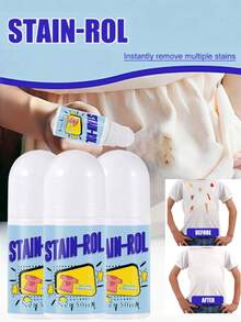 1pc (50ml) / 2pcs Portable Stain Remover Roll-On, Quick Cleaning Liquid, Fabric Cleaner Tool