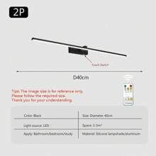 LED Modern Rechargeable Wall Sconce Battery Operated Mirror Light Home Decor Fixtures Set Wall Lights Home Decor Fixtures For Living Room With Remote Control, Dimmable/Night-Light/Memory, Black Modern Wireless LED Sconce Luxury Home Decor For Living Room Led Wall Sconce Hallway Bedroom 40CM/60CM(1/2 Packs 4000mAh)