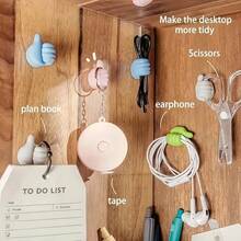 8 件手工造型橡胶汽车收纳挂钩 - 自粘式迷你电缆和时尚眼镜架，用于仪表板整理的汽车配件，塑料绿色装饰夹，汽车挂钩，俏皮设计，坚固结构 - 彩色 - 查看 2