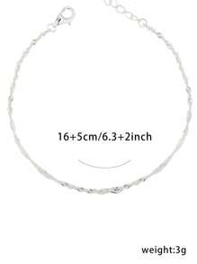 1 Stück silbernes minimalistisches verknüpftes Kettenarmband, nicht verblassend, geeignet für Männer und Frauen, für den täglichen Gebrauch, Dates, Feste, Valentinstag