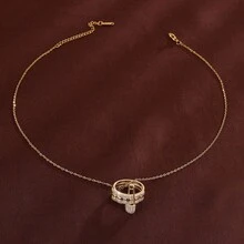 1pc Lace Brooch Pendant Necklace With Cubic Zirconia Stones For Women - Multicolor - View 7