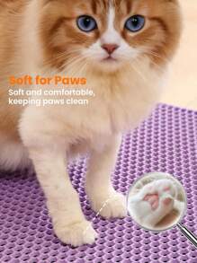 Cat Litter Mat, Large Double Layer Honeycomb Litter Trap Mat, Non-Slip And Waterproof, Floor Litter Box Urine Resistant Mat, Cat Litter Mat, Cat Supplies, Purple (Multiple Sizes Available)