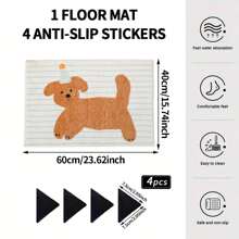 1 Pc Cartoon Dog Striped Bath Mat, Non-Slip Absorbent Flannel Rug, Machine Washable Polyester Blend, Rectangular Bathroom Floor Mat, Bedroom Bedside Rug, Living Room Area Rug, Home Decoration Rug Carpet Rugs Door Mat Room Decor Carpet For Living Room Kitchen Rug Bedroom Decor Blankets And Throws Rugs For Bed Room Bathroom Decor Room Decoration Stuff Living Room Decor Office Decor House Decor Home Decor Living Room Bathroom Rug Room Decor Aesthetic