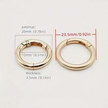 10/20/30 件扁平扳机弹簧按扣 O 形环，金属钥匙圈，圆形带扣，适用于钥匙扣、包包、钱包 - 钥匙链挂钩替换钥匙圈 DIY 工艺品