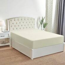 Mellanni King Fitted Sheet - Iconic Bedding Sheets With Up To 16 Inch Deep Pocket - Soft & Cooling - Fade & Stain Resistant - 1 PC (King, Light Blue) - 1128 Golden Ivory - 查看 3