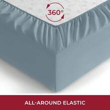 Mellanni King Fitted Sheet - Iconic Bedding Sheets With Up To 16 Inch Deep Pocket - Soft & Cooling - Fade & Stain Resistant - 1 PC (King, Light Blue) - 1583 溫泉藍 - 查看 4