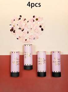 1pc Mini Handheld Gift Cone Pink Portable DIY Spring Jet Gift Cone Colorful Confetti Confetti For Birthday Party Wedding Mother's Day Family Gathering Atmosphere Favors Props