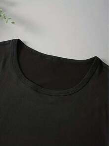 Deyin YOGA LIFE Printed T-Shirt Comfortable And Soft T-Shirt Round Neck Short Sleeve T-Shirt Loose And Comfortable T-Shirt Hot Print Funny Print-Graphic Tees-4th Of July-Funny Shirts-Graphic Shirts-Black Graphic Shirt-Summer 2025 Essential-Breathable Cotton Tee- 2025 - 黑色 - 查看 3