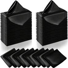 4/8/16/24pcs Napkins, Wedding Napkins Bulk, Decorative Elegant Dinner Napkins Square Table Napkins Decor, Silky Satin Cloth Napkins For Restaurant Banquet Graduation Party(43*43cm/17*17in) - Black - View 3