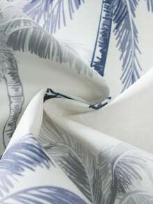 Men's Flower Print Short Sleeve Casual Loose Vacation Shirt, Summer Lightweight - White - View 7