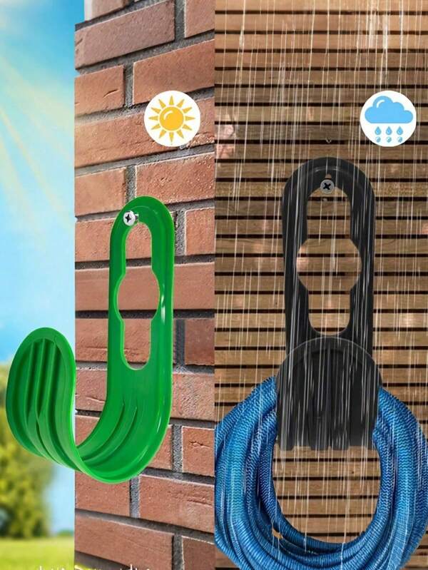 JUXYES Soporte montado en pared para carrete de manguera de jardín de uso pesado - Colgador para mangueras y cables, Soporte para carrete de manguera con tornillos y pernos de expansión