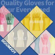 Local Delivery BOOMJOY Nitrile Cleaning Gloves, Heavy Duty Dishwashing Gloves, Reusable Medium Gloves For Kitchen, Bathroom, Gardening, Working, Pet Care - White, 3 Pairs, Size M - (Long Cuff)white - View 2