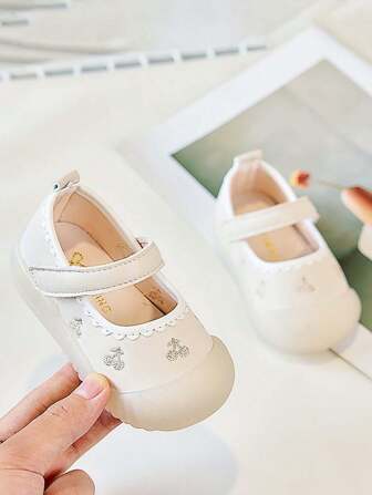 1 Paio di scarpe piatte alla moda e carine per ragazze, confortevoli, durevoli, antiscivolo, anti-calzatura, scarpe per il primo passo del bambino, adatte per uso interno/esterno, corsa, camminata, hiking in primavera e autunno