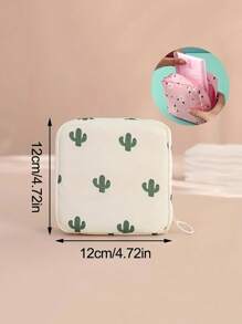1pc Cute Sanitary Pad Storage Bag, Portable For Makeup Items, Coins And Small Essentials, Durable, Easy To Clean And Carry, Interesting Design Zipper Storage Pouch