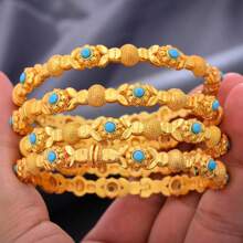 1pc Women's Fashion Open Bangle Bracelet, Luxury Middle Eastern Stylish Jewelry, European & American Beautiful Bride Accessories