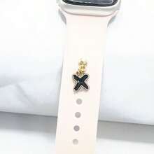 1pc Diamond Encrusted 26 English Letter Charm, Suitable For Silicone Watch Band Decoration
