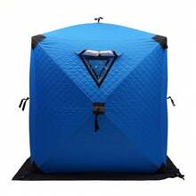 Durable 210D Oxford Ice Fishing Tent For 1-2 People With Fiberglass Rods, Easy Setup, All-Weather Protection, Spacious Design, Perfect For Winter Adventures - Blue - View 2