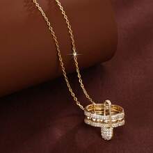 1pc Lace Brooch Pendant Necklace With Cubic Zirconia Stones For Women - Multicolor - View 4