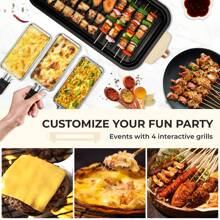 SUSTEAS 1700W Electric Indoor Grill – 2-In-1 Grill & Griddle With Removable Plates – Non-Stick & Dishwasher Safe – Adjustable Temperature Control – For Steak, Burgers, Vegetables (White)