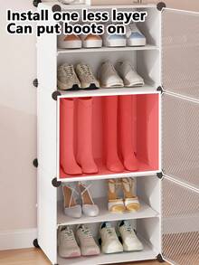 Zapatero con puerta, gabinete de zapatos de varios niveles, estantería de almacenamiento de zapatos de plástico, adecuado para armarios, pasillos, dormitorios, entradas - Multicolor - Ver 10