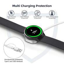 USB C Wireless Magnetic Watch Charger 5W Fast Charging Cable Compatible With Samsung Galaxy Watch 7 6 5 4 3 2