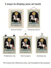 1 Stück Kristall Göttin Tarot Wandkunst Schädel minimalistisches Poster mit Hexenermächtigungssymbol, Gothic Frauenkraft Dekoration für dunkles Studentenwohnheim, Göttlich Feminine Geschenk und mystische Wanddekoration (Gothic Muster Malerei)