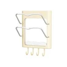 卷发器支架收纳架，壁挂式收纳架，无需钻孔，适用于卧室和浴室桌面卷发器和直发器，带挂钩隔热罩 - 彩色 - 查看 10