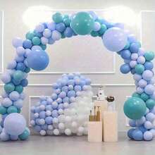 1 set Struttura ad arco per palloncini, arco circolare da matrimonio, arco di metallo per matrimonio, accessori per la decorazione della location, adatto per arco di palloncini regolabile da pavimento, con base riempibile, clip per palloncini e strisce per palloncini