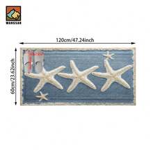 1set/1pc/2pcs Starfish Pattern Bathroom Anti-Slip Mat, Made Of Artificial Cashmere Material With Fluffy Decoration, Suitable For Doors, Bathrooms, Kitchens And Other Occasions, Machine Washable, Non-Slip, Daily Decoration, Can Be Given As A Gift To Friends, Men And Women
