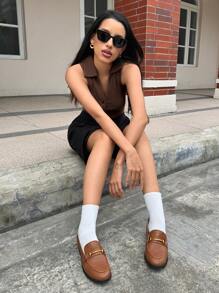 DareSee Mocassins plats confortables pour femmes avec boucle métallique et bout rond, à talons bas. Idéaux pour le printemps, l'automne, les festivals de musique et Y2K, la rentrée scolaire, Noël et l'hiver. Parfaits comme cadeaux de Noël