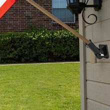Flag Pole Holder Aluminum Alloy Flag Pole Bracket Wall Mounted Flagpole Bracket - Black - View 9
