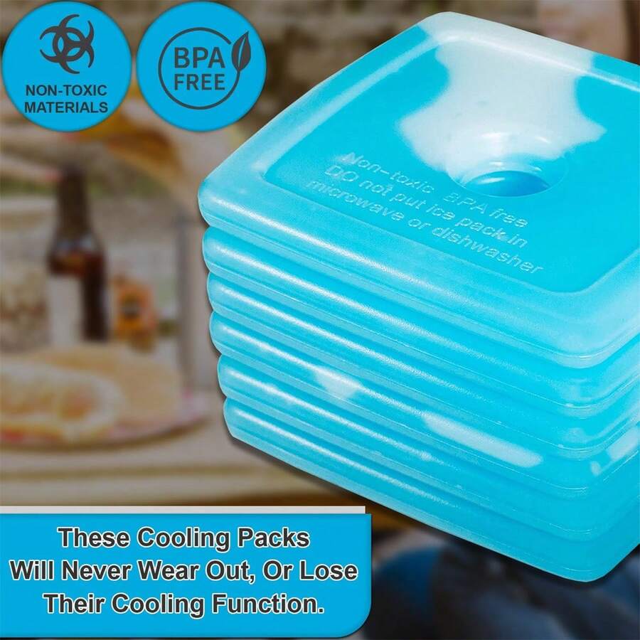 1包可重复使用的冰块,耐用便携冰袋,保持食物新鲜和饮料冰爽,适用于冷藏包、午餐盒、野餐、海滩和露营旅行。 - 藍色 - 查看 1
