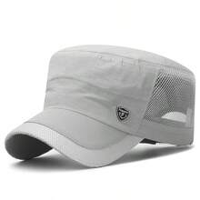 Herren schnell trocknende Mesh Flachkappenmütze, leichte atmungsaktive Sonnenschutzkappe, Unisex Outdoor Baseballkappe für Frühling und Sommer