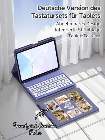Photo Customization IPad Protective Case With Keyboard Compatible With IPad 10th Generation/IPad (A16) 11 Inch 11th Generation 2025, Portable Multi-Language Keyboard Protective Cover, Keyboard Supports Multiple Languages ​​​​Optional (English/Arabic/French/German/Thai/Italian/Spanish) , Leather Case Is Drop-Resistant And Wear-Resistant, Detachable Keyboard Is The First Choice For Home And Travel Office