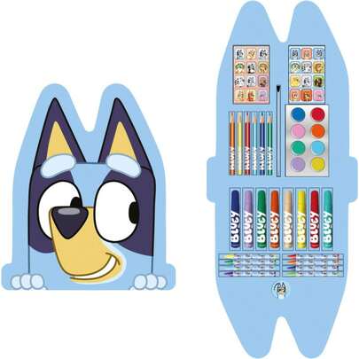 Cerdá Bluey Kleurbare Schrijfwarenset voor Jongens en Meisjes - Schoolset Bevat 50 Stuks met Potloden, Pen, Gum, Liniaal, Puntenslijper, Etui en Meer - Ideaal voor School, Cadeau of Knutselen - Kist vol Leuke Figuren en Kleuren ⚫ GRATIS Verzending ✅ Levering 24/48u naar Spanje (schiereiland)