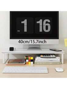 1 cái/40cm/50cm/60cm Giá đỡ màn hình bằng gỗ, phù hợp cho máy tính xách tay và máy tính để bàn, dụng cụ sắp xếp bàn làm việc có chức năng lưu trữ - Giá đỡ màn hình máy tính tiện dụng, giá đỡ máy in cho văn phòng tại nhà - Nhiều màu - Xem 11