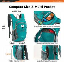 15L/20L Foldable Hiking Backpack Lightweight Packable Travel Daypack With Chest Strap Small Folding Pack For Walking - Green - View 2