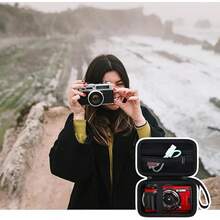 Elonbo Carrying PIXPRO WPZ2 Rugged Waterproof Digital Camera, Shockproof WiFi 4K Video Digital Camera Storage Cover Bag, Mesh Pocket Fits Battery Card. Black - Black - View 7