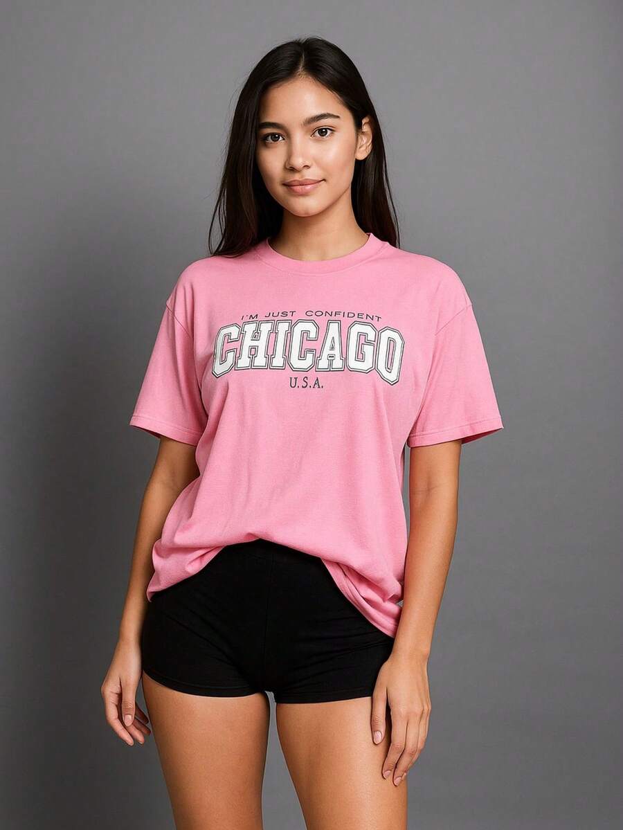 ✨¡Luce cómoda y con estilo!✨ Nuestra playera oversize unitalla para dama es el básico perfecto que no puede faltar en tu clóset. - Rosa - Ver 1