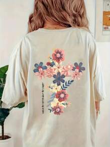 Blusa Feminina T Shirt Estampa Cristã Floral Casual 100% Algodão Premium Envio Imediato