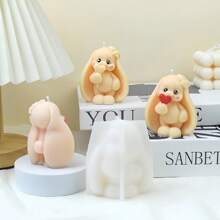 1 Stück süße Kaninchen Silikon Form für DIY Kerzenherstellung - perfekt für kreative Hobbykünstler, Scentsy Kerzen, Seifenherstellung und Bürodeko, Zubehör für kreative Hobbykünstler | verspieltes Design