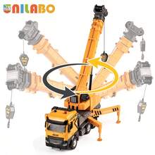 [Random Color] Alloy Engineering Vehicles Toy - Multifunctional Mobile Crane Truck | Logging Truck | Excavator | Crane Truck | Dump Truck | Mixer Truck | Heavy Trailer, Inertial Drive, Realistic Lights And Sounds, Engineering Toy Equipment, Simulation Game - Perfect Birthday Gift For Boys And Girls 3+ Years Old - Multicolor - View 6