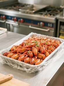 100/50/10 Stück Lebensmittel Abdeckungs-Tabletts, PE-Frischhaltefolie, staubdicht & fliegenfest, geeignet für 25*35cm und 30*40cm Tabletts, transparente elastische Lebensmitteltablett-Abdeckungen, geeignet für Brot, Obst, Gemüse & Desserts, perfektes Zubehör für Haushaltsgeräte, Küche/Bäckerei/Lebensmittelkonservierung