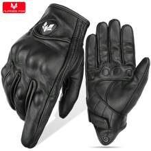 ALPINES FOX Sommer Retro perforierte Lederhandschuhe für Motorrad Herren Damen Vollfinger Motocross Biker Handschuhe Moto Ausrüstung M-XXL