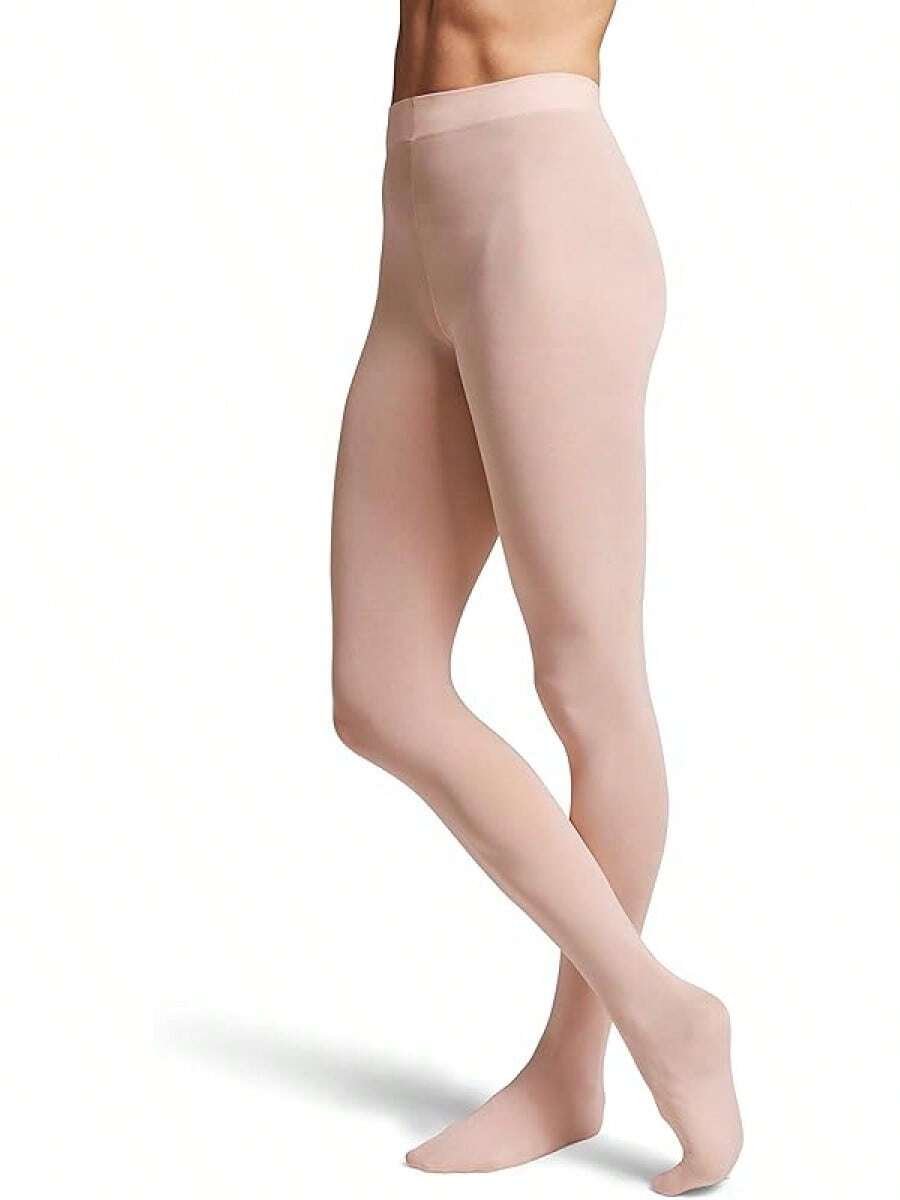 Dance Girls Contour - Soft Foot Tights - Red and White - View 1