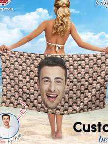 Custom Face Beach Towel, Beach Towel With Face, Pool Towel With Photo, Custom Photo Face Beach Towel, Custom Face Gift For Bachelor Party