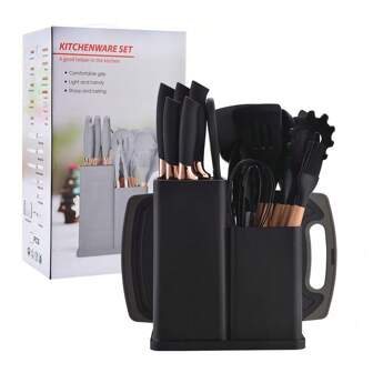 19 Pcs Silicone Kitchen Utensil Set, Includes Knives And Non-Stick Pans, Essential Modern Cooking Safety Tools, Dishwasher Safe Silicone Spatula And Spoon Set, Suitable For Every Kitchen
