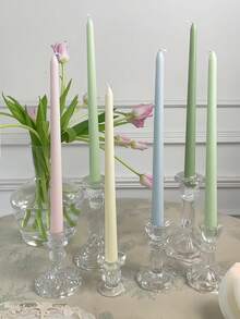 4pcs/Set 12-Inch European Style Electroplated Tapered Candles, Colorful Wedding Candles, Tapered Candles, Long Stem Candles, Suitable For Restaurants, Hotels, Living Rooms, Bedrooms. Romantic Dinner Set And Wedding Decor, Party And Home Decor Candles, Smokeless And Odorless Candle Holders For Home Use, Restaurant Decor, Gifts, Home Decor, Suitable For Graduation Parties, Wedding Season, Birthday Parties And Other Occasions. - Multicolor - View 11